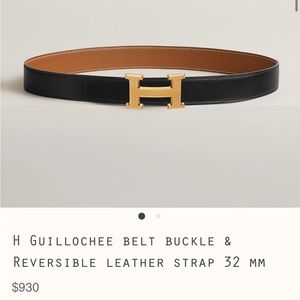 Slightly worn Hermes reversible belt size 95.